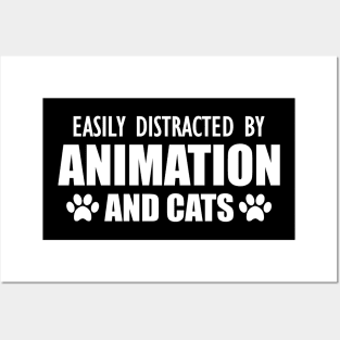 Animator - Easily distracted by animation and cats w Posters and Art